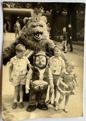 orig. Photo Postcard Berlin Bear Costume Kids Polar Bear Photography