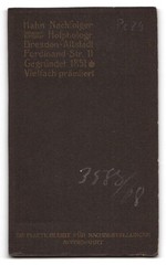 Photograph Hahn, Dresden-Altstadt, Ferdinandstraße 11, profile of an elegant H