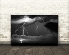 Black and white lightning photography wall art hanging photo night sky picture