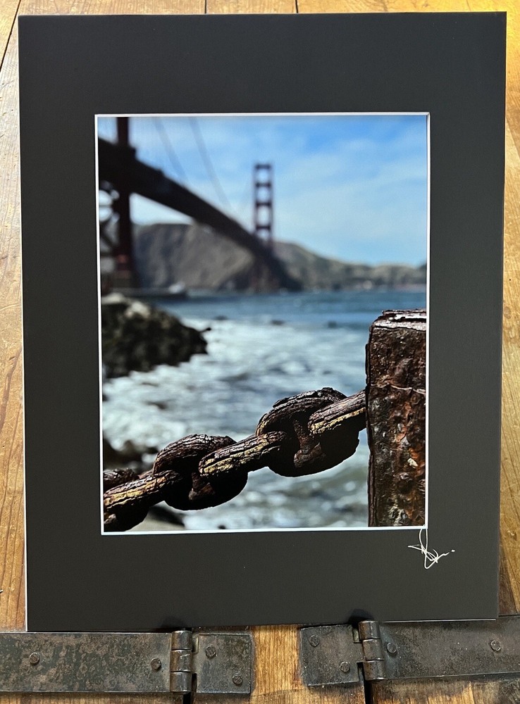 Rusty Chain and The Golden Gate Bridge, SF – Matted Fine Art Photographic Print