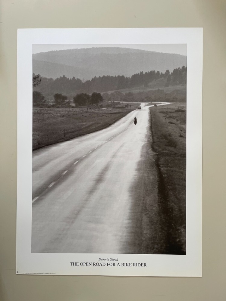 DENNIS STOCK,’ THE OPEN ROAD FOR A BIKE RIDER’AUTHENTIC 1999 ART PRINT
