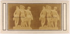 Photo Of A Sculpture The Three Graces And Love Stereo Vintage Album c1858