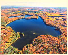 Blue Lake, Minocqua, Oneida County, Wisconsin Overhead Photo. Frame Optional.