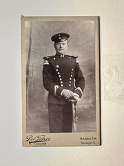 Antique German Soldier Cabinet Photo Hanau Rob Ferz Uniform Sabre Military 1900