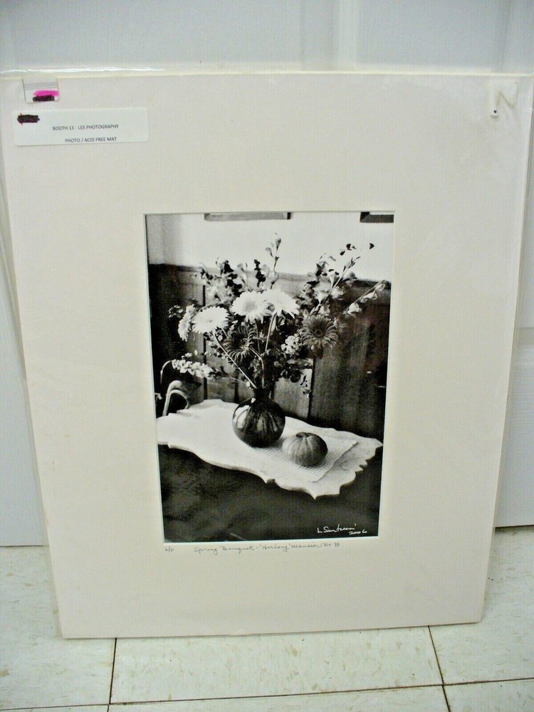MATTED PHOTOGRAPHY Spring Bouquet – Herlong Mansion By Larry Santucci 16×20 B&W