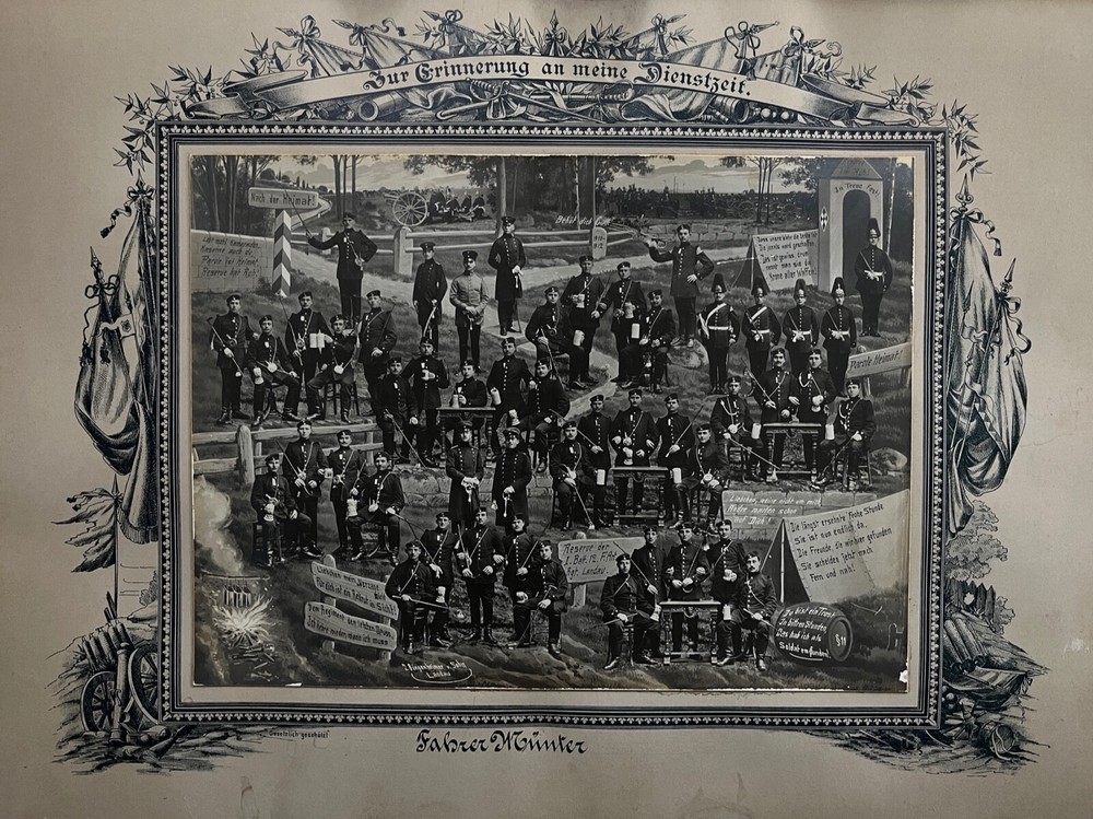 Vintage 1910-1912 German Military Photograph Patriotic Soldiers Commemorated