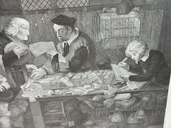 Print The Country Attorney and His Clients Professionally Framed 23”x18.5” Vtg