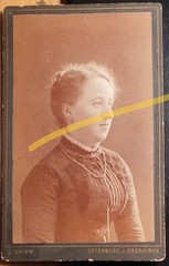 Young woman portrait from the side/CDV J. Grimm Offenburg and Oberkirch