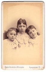 Photograph Christensen & Morange, Kjöbenhavn, Amargertorv 25, Three Children in Sp