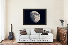 Celestial Photography Print – Picture of Waxing Gibbous Moon Lunar Wall Art