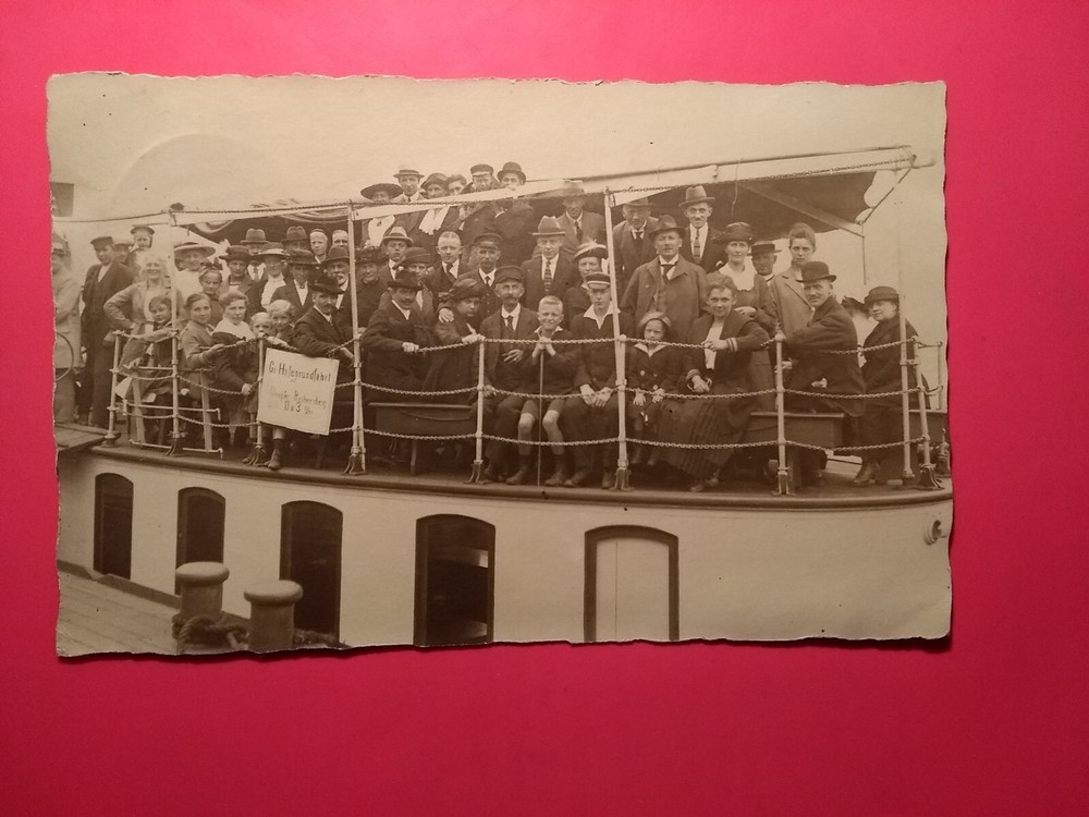 Alt Foto AK antik Dampfer Schiff Neumünster Hafen Rundfahrt ship old Photo 1921