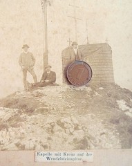 Bavarian Zell Wendelstein summit cross with chapel original hist. photograph