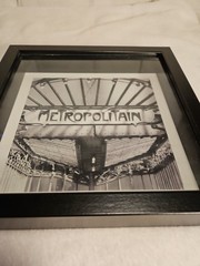Framed black and white photograph Art Nouveau-style Paris Metro Station