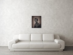 Abraham Lincoln Gettysburg Statue Portrait Antique Sepia Photography Art Print