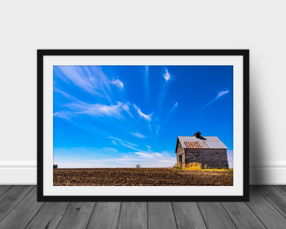 Old barn photography print Iowa landscape wall art photo midwest farm picture