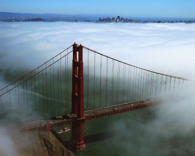 San Francisco Bay GOLDEN GATE BRIDGE in Fog Glossy 8×10 Photo Print Art Poster