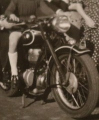 Great Old Photo Family Neighbors inspect New Motorcycle BMW?