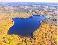 Hunter Lake, Conover, Wisconsin. (Vilas County) Overhead Photo. Frame Optional.
