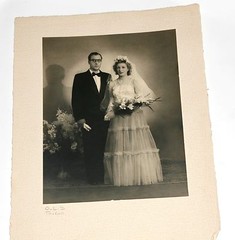Married Couple Wedding Man Woman – Old Photo On. 1930 16 X 22 Cm