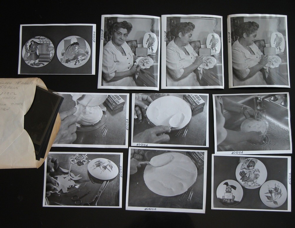 Vtg 1950s Indigenous Plate Painting Photograph Lot of 10 B&W + Negatives CA