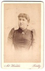 Photograph Ad. Winkler, Görlitz, Berliner Straße 12, portrait of a woman in dark