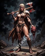 3 Digital Images Female Warrior Wallpaper Background Desktop Wall Art B55