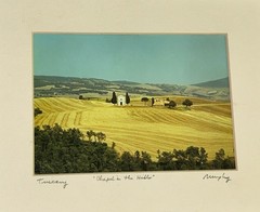VTG Italian Photograph Tuscany (5×7) CHAPEL IN THE HILLS Murphy Matted 8”T 10”W