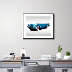 Classic Cars – 1954 Chevrolet Corvette – Pennant Blue – Print