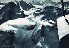 1931 Vintage 11×14 AVIATION AIRPLANE Snow Alps Switzerland ~ WALTER MITTELHOLZER