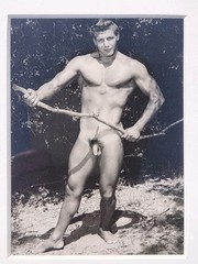 Vintage 12×15 Framed Nude Male Physique 4×5 Photo Original 1950s Bruce Bellas