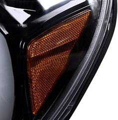 Jet Black LED Light Bar Projector Headlights Compatible with 2012-2015 Toyota Ta