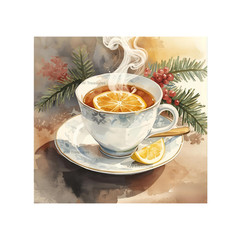 Christmas Watercolor Clipart | Cozy Winter Drinks PNG Bundle Download