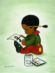 Fine Art Children African American Art Child Decor Room Learning Young Day Care