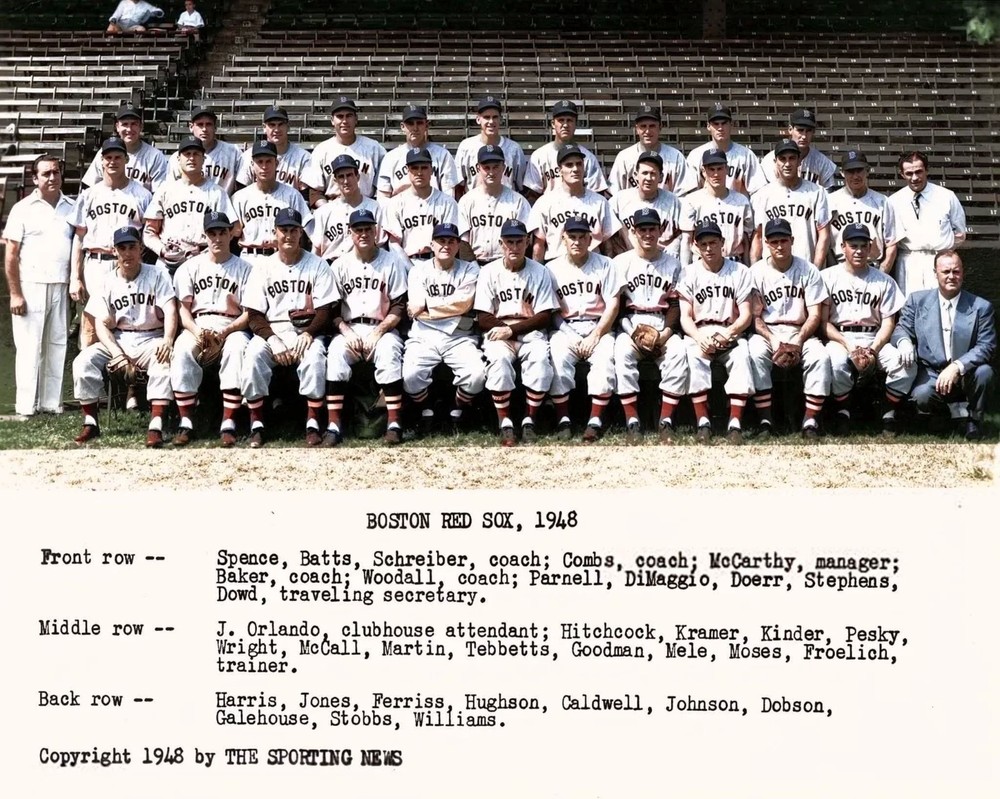 1948-red-sox-color 8×10 Colorized Print-FREE SHIPPING