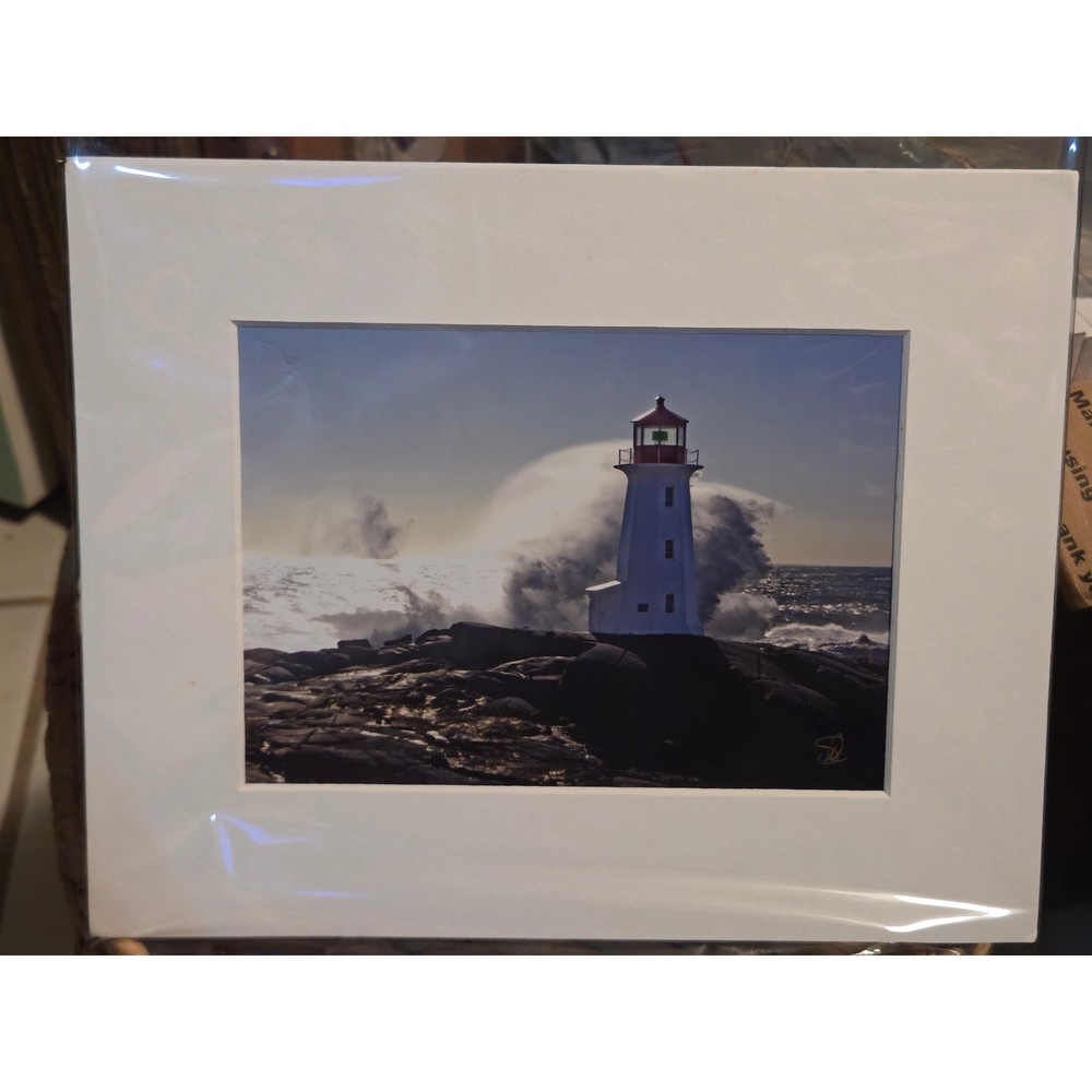 Peggy’s Cove Nova Scotia by Stella McNeil Signed Lighthouse Photo Print Matted