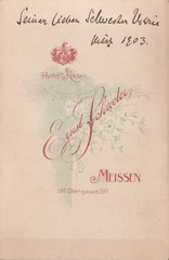 Ernst Schröter KAB – fine portrait of a man with hat – Meissen 1903