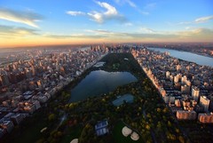 Aerial Photograph of Central Park NYC at Dawn shot from a helicopter 22 x 36