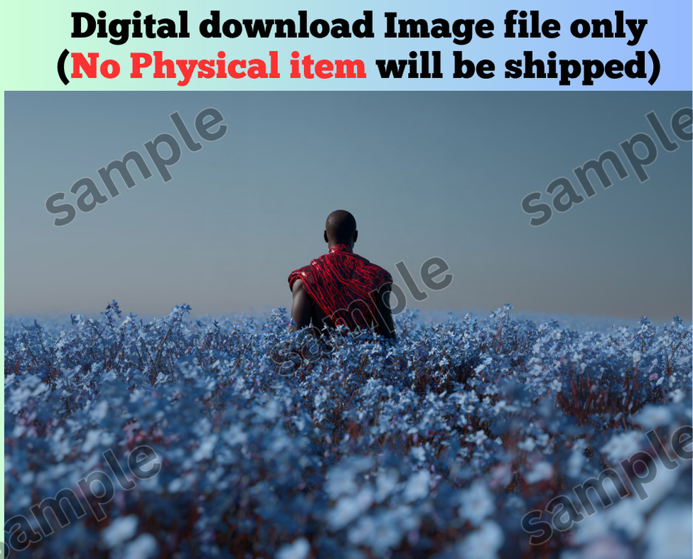 Monk in flower garden AI picture modern background wallpaper for pc & mobile new