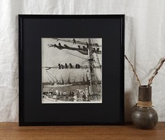 Sailboat «Tovarishch» in Odesa Seaport Photo, Black and White Vintage Photo