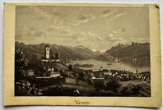 orig. CDV photo lithograph around 1860 Vevey Switzerland Vaud