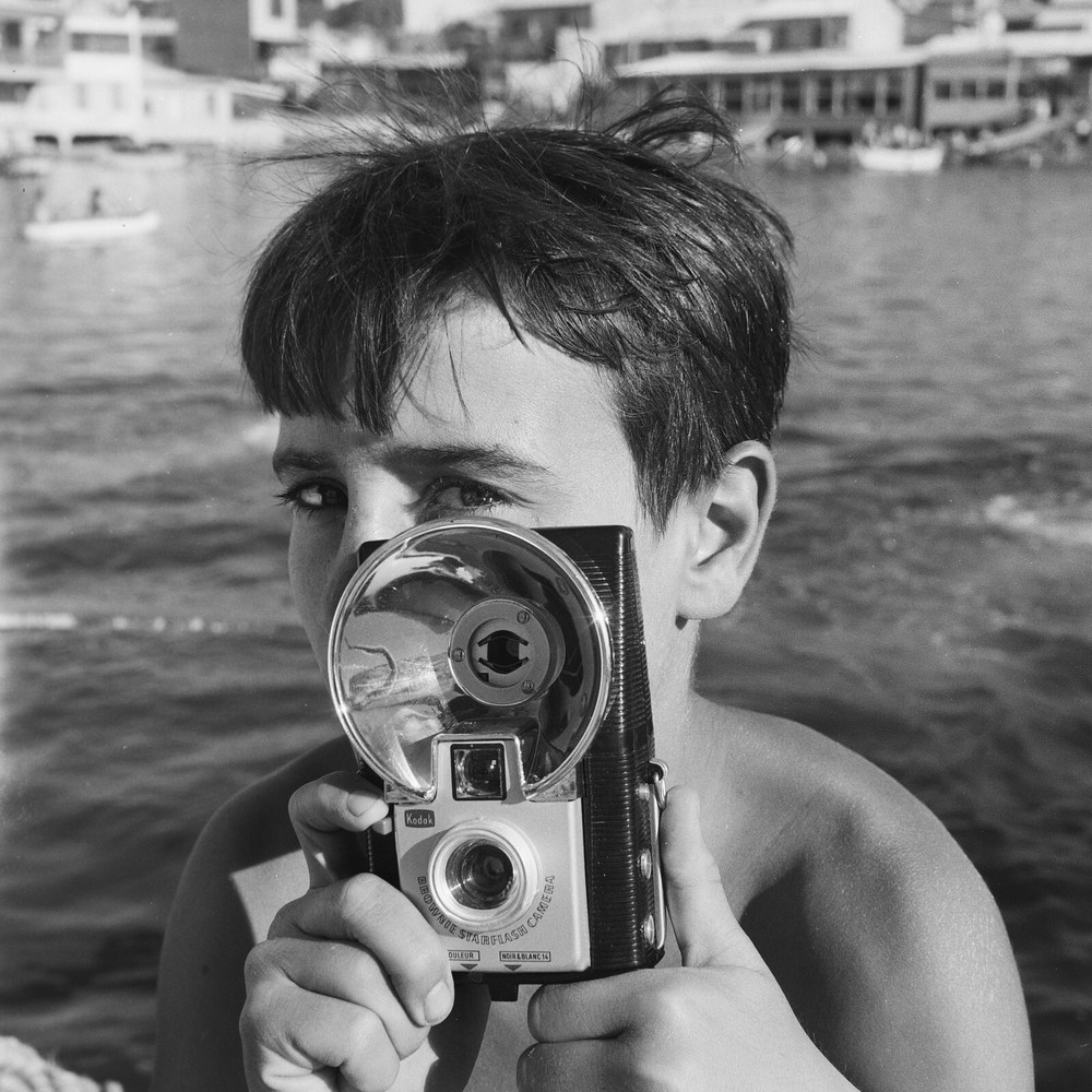Photo Print On Silver Paper Child Photographer 1960 30X30CM