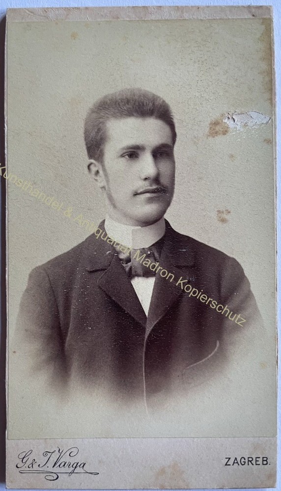 orig. CDV Photo Photograph Picture Old Fashion Mr 1893 G&J Varga Zagreb