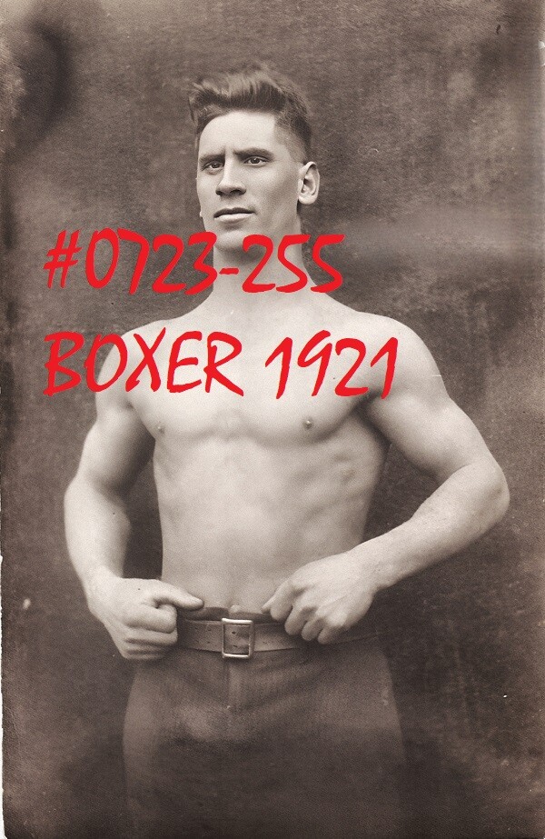VINTAGE MALE PORTRAIT #0723-255 -BOXER, 1921 -free ship in usa