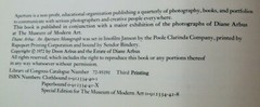 Diane Arbus An Aperture Monograph, Hardback 1972 Edition