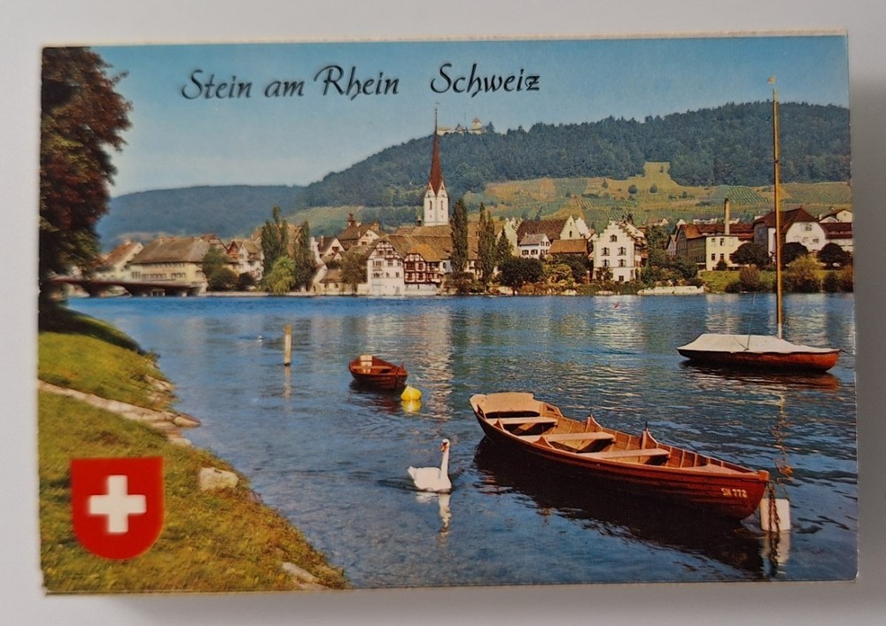 STEIN AM RHEIN / SWITZERLAND – VINTAGE LEPORELLO FOLDER NO. 19 WITH 10 PHOTOS 7×10 CM