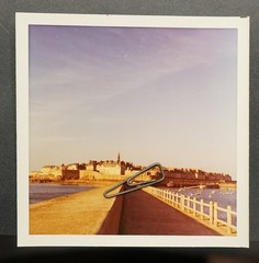 Photo View Saint Malo Brittany Beach Bridge Building Church Cathedral Colour
