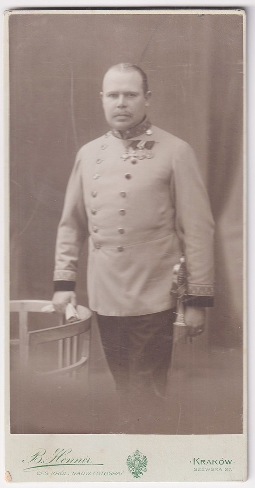Soldier Uniform Order Saber – Polska Poland Krakow Portrait CDV Photo Photo 1914