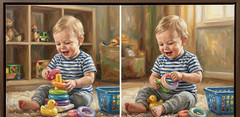 Digital Download Wallpaper HD 4K Desktop Background Baby & Toy