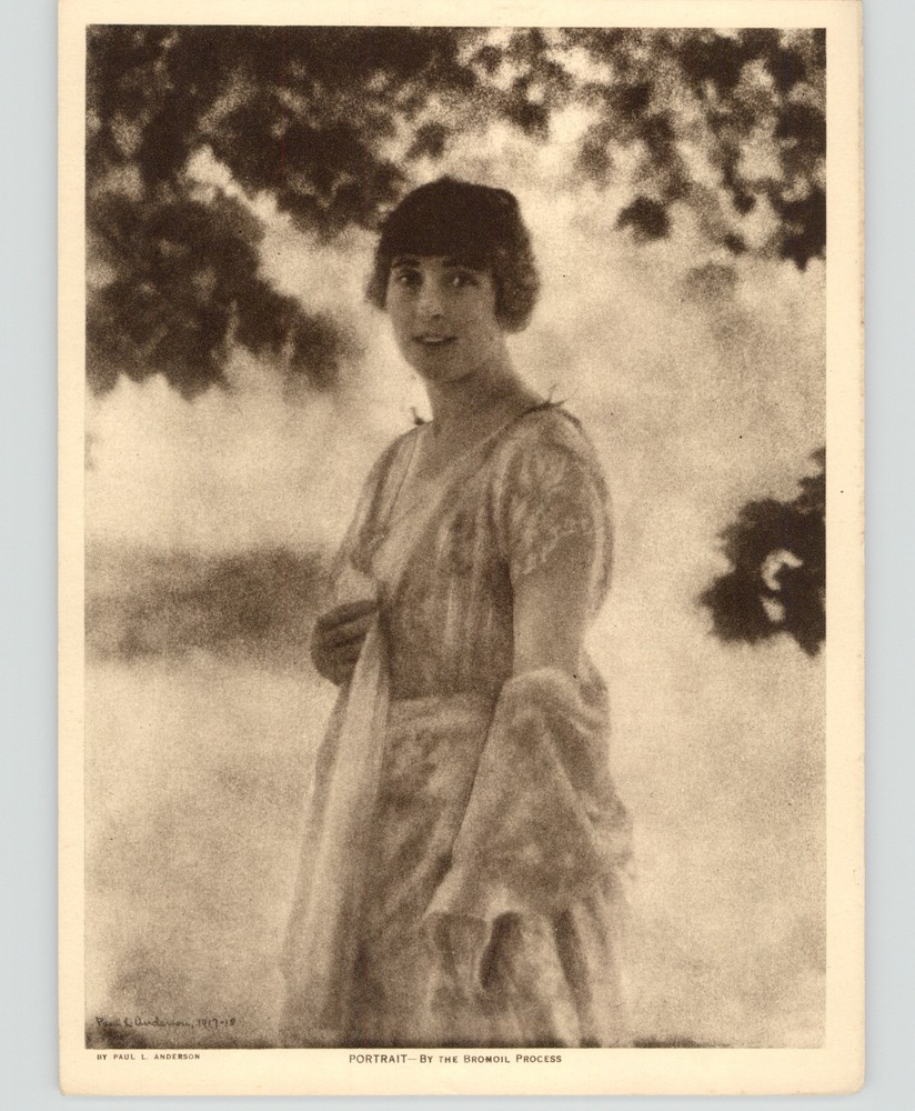 «Portrait – By the Bromoil Process» Orig. 1918 Photogravure by Paul L. Anderson