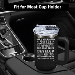 Camera Lens Insulated Tumbler – Gift for Photographers